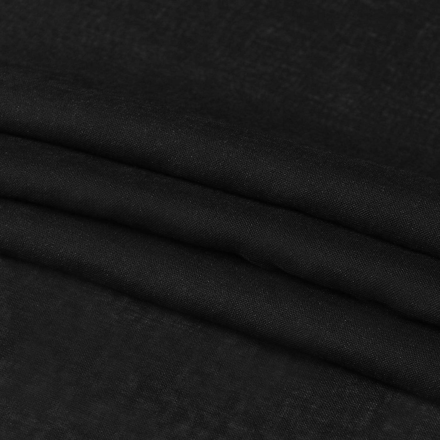 Sheer Curtains Faux Linen Grommet Window Curtain Voile Sheer Drapes for Living Room and Funeral/Gothic Wedding Set of 2 Panels 52 X 72 Inch Long, Black