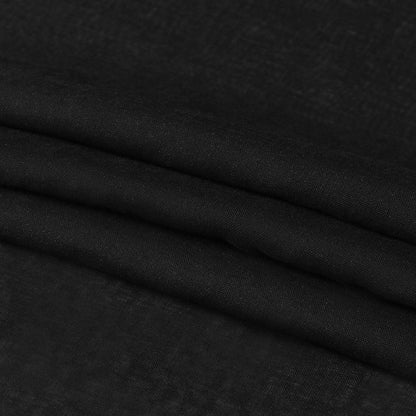 Sheer Curtains Faux Linen Grommet Window Curtain Voile Sheer Drapes for Living Room and Funeral/Gothic Wedding Set of 2 Panels 52 X 72 Inch Long, Black