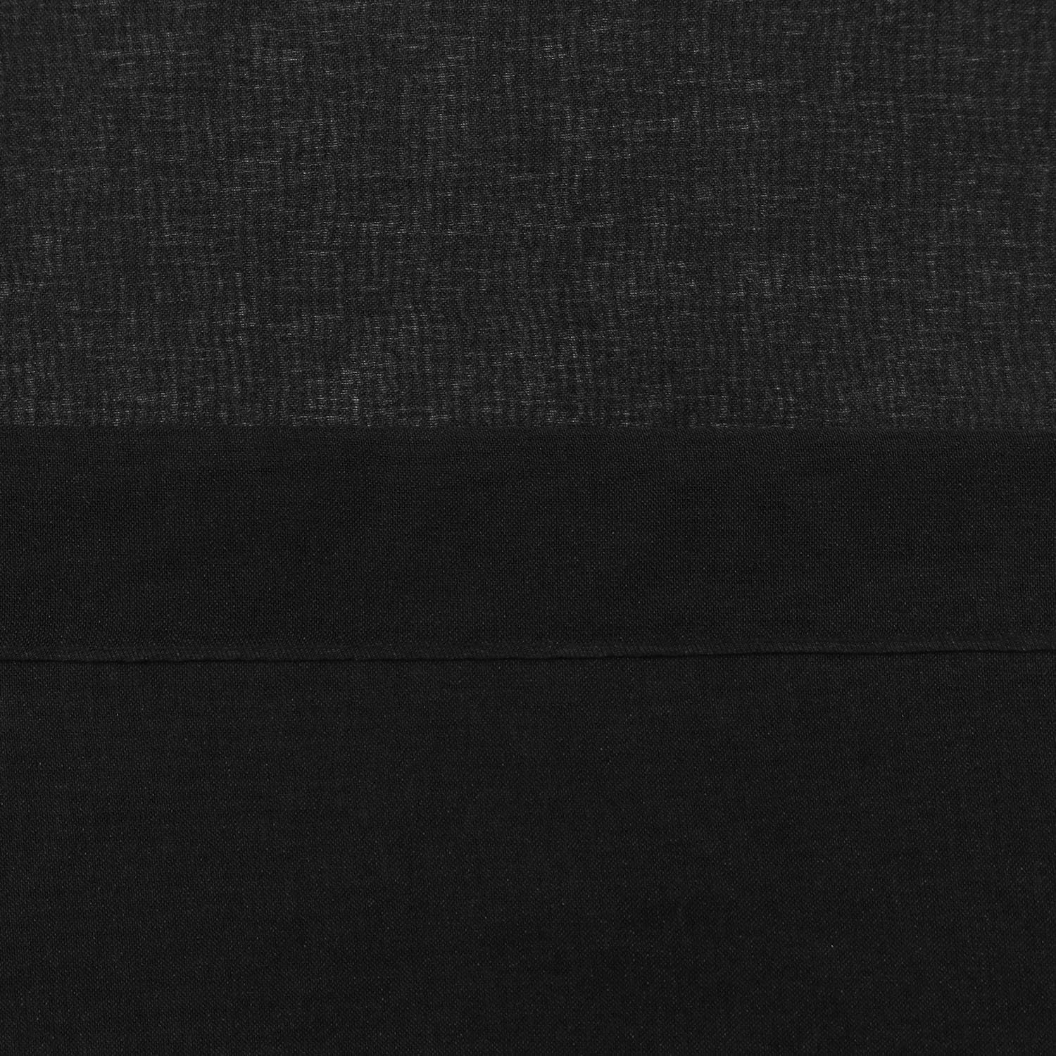 Sheer Curtains Faux Linen Grommet Window Curtain Voile Sheer Drapes for Living Room and Funeral/Gothic Wedding Set of 2 Panels 52 X 72 Inch Long, Black